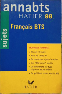 Image of Français BTS : : annabts hartier 98 : sujets